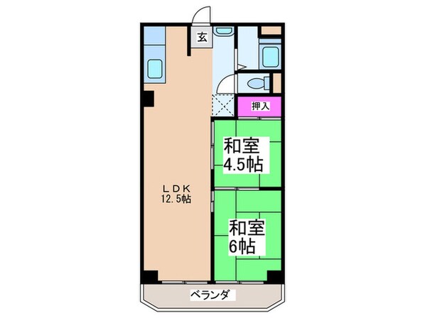 杉本町グランドハイツの物件間取画像